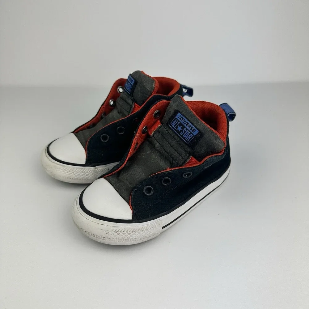 Converse All Star High‎ Top Toddler Infant Shoes Sz 7 Black Orange